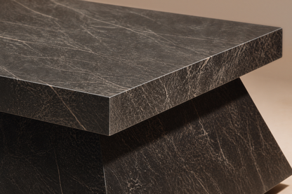 Inverted Taper Base Flared black marble plinth base by 1-OPH, surface detail