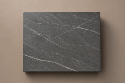 Inverted Taper Base Wedge black marble plinth base by 1-OPH, overhead view