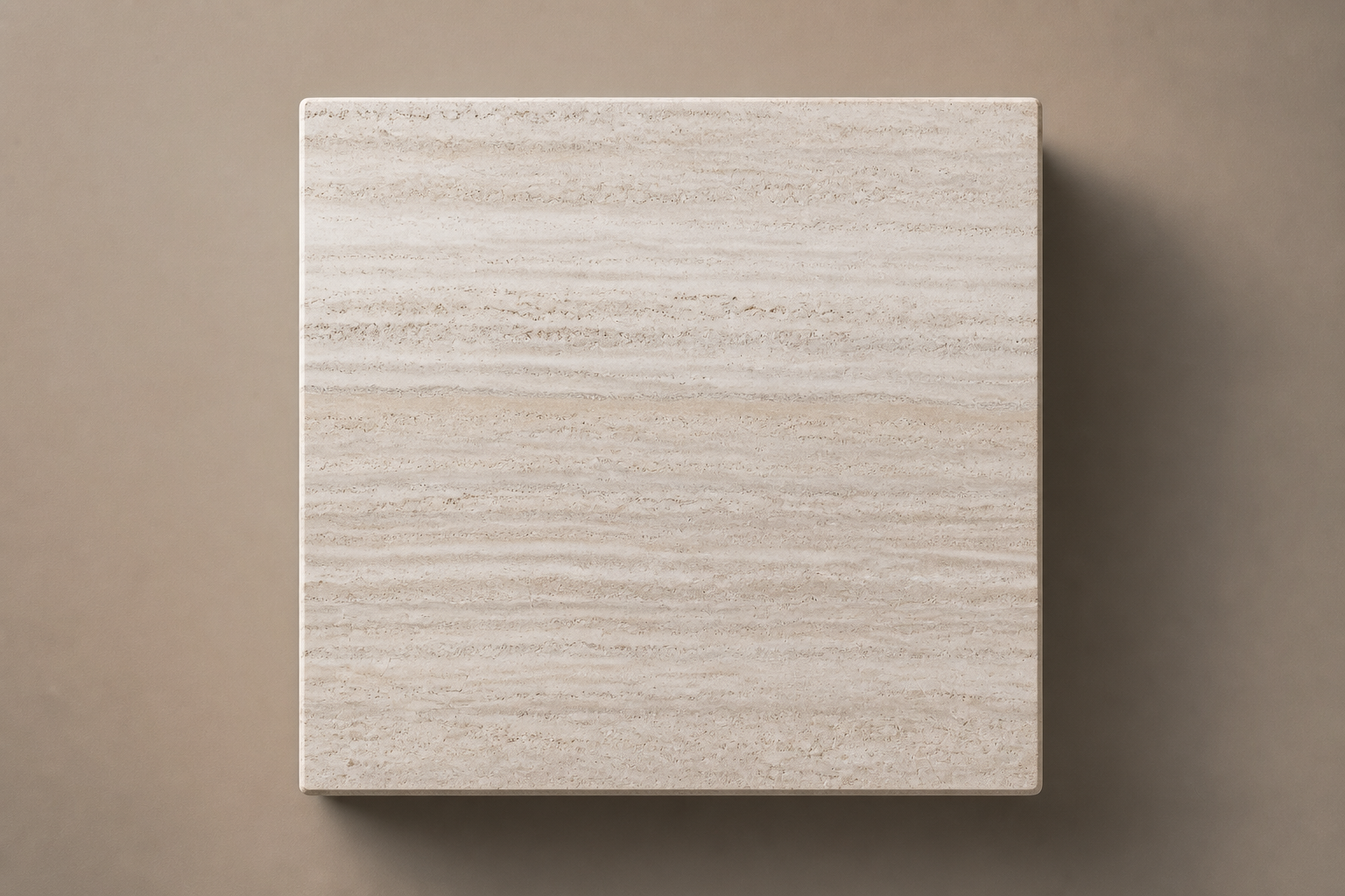 Travertine Pedestal Stepped silver travertine plinth base by 1-OPH, overhead view