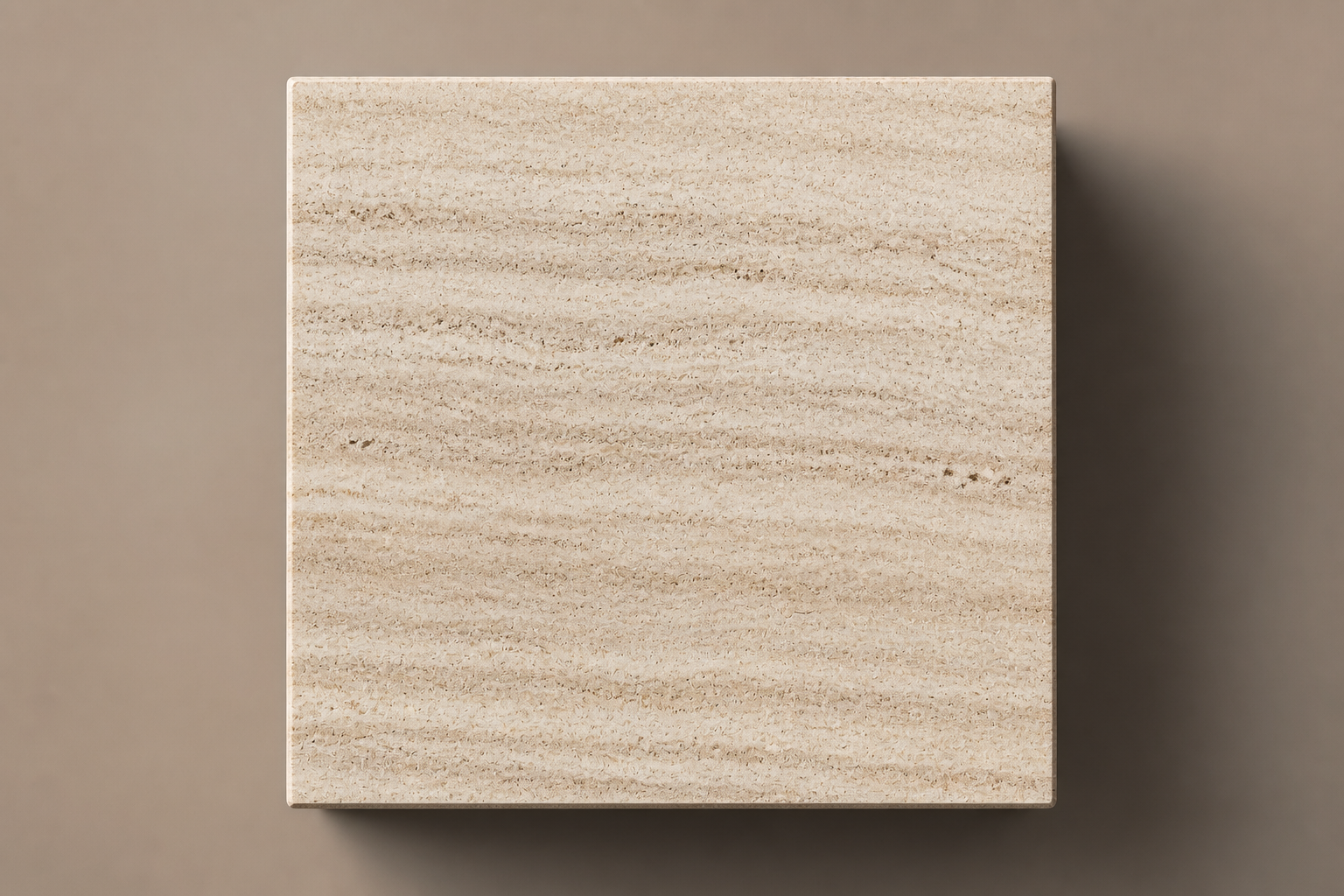 Travertine Pedestal Slim silver travertine plinth base by 1-OPH, overhead view