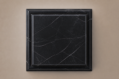 Stepped Plinth Base black marble plinth base by 1-OPH, overhead view