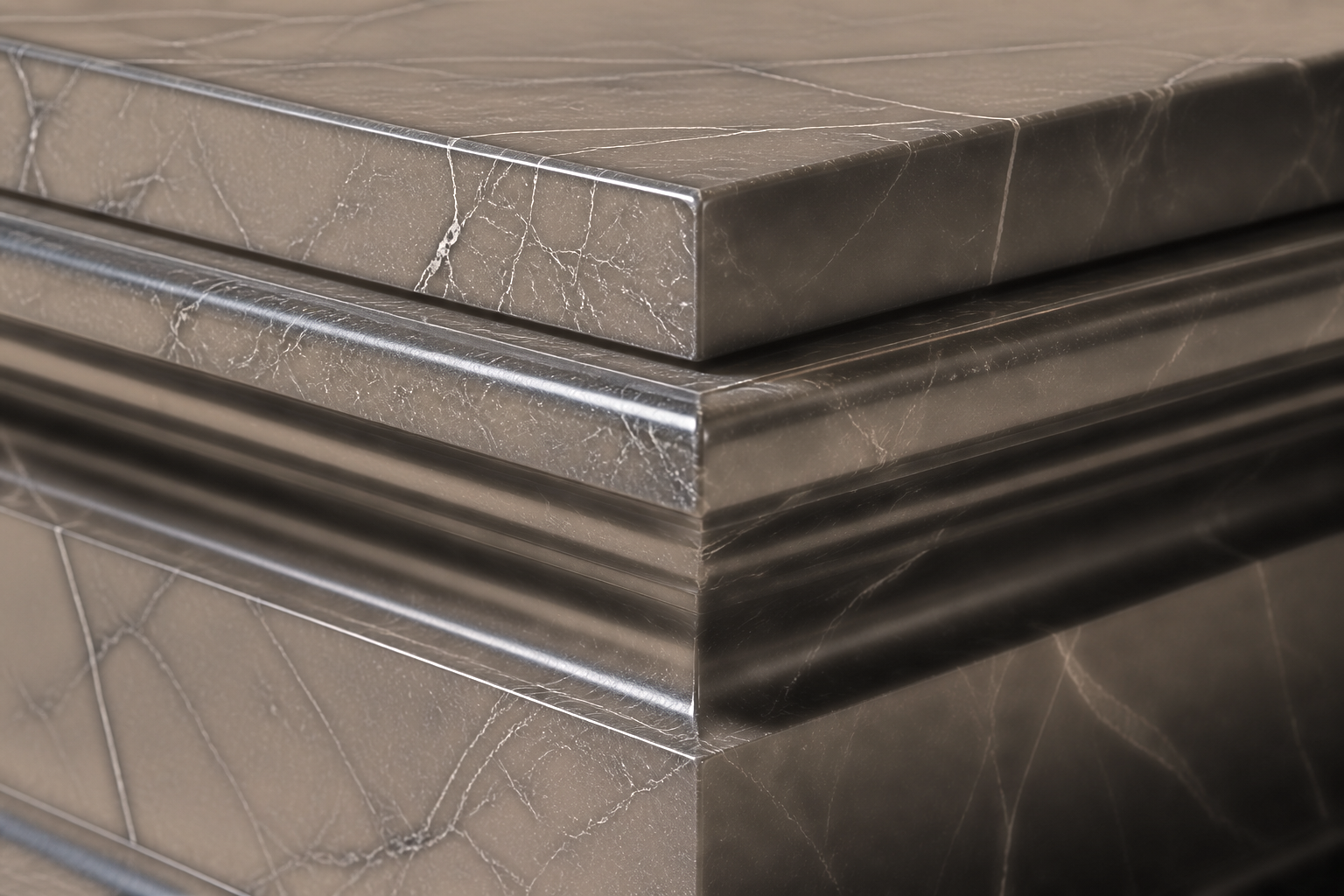 Stepped Plinth Base black marble plinth base by 1-OPH, surface detail