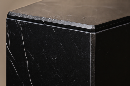 Beveled Monolith Base Column black marble plinth base by 1-OPH, surface detail