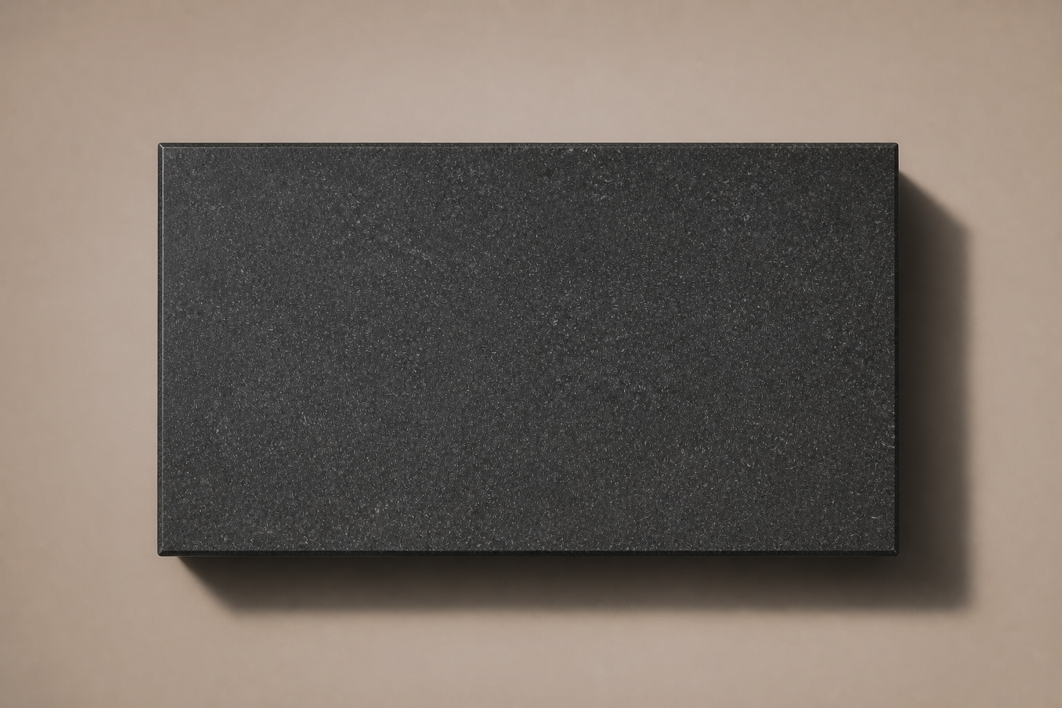 Chamfered Block Base Wide black marble plinth base by 1-OPH, overhead view