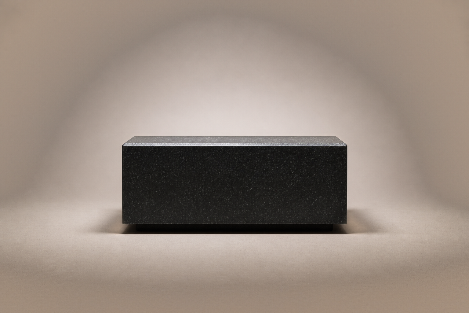 Chamfered Block Base Wide black marble plinth base by 1-OPH, surface detail