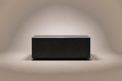 Chamfered Block Base Wide black marble plinth base by 1-OPH, surface detail
