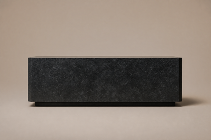 Chamfered Block Base Deep black marble plinth base by 1-OPH, side elevation