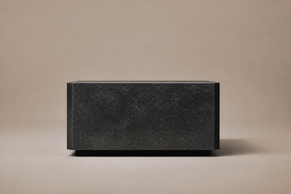 Chamfered Block Base Deep black marble plinth base by 1-OPH, surface detail