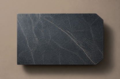 Concave Groove Base Rectangular black marble plinth base by 1-OPH, overhead view