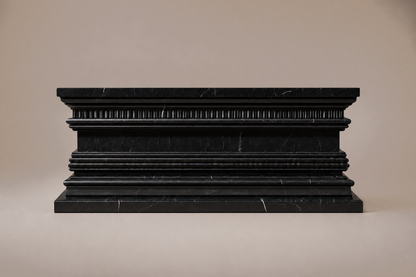 Grooved Band Base Plinth black marble plinth base by 1-OPH, side elevation