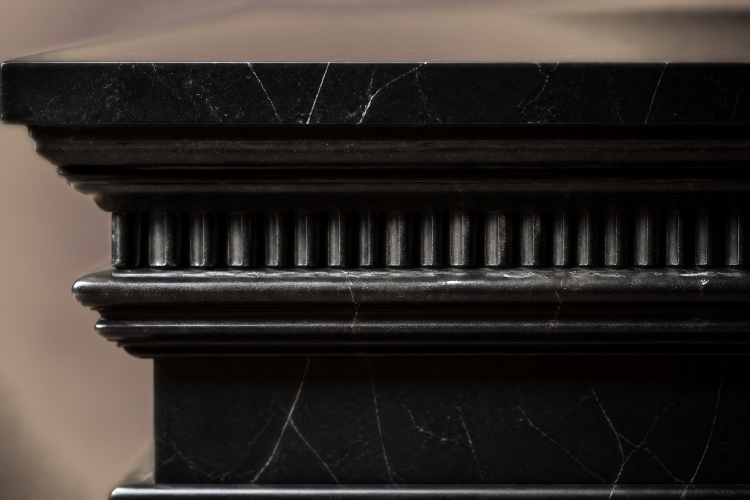 Grooved Band Base Plinth black marble plinth base by 1-OPH, surface detail