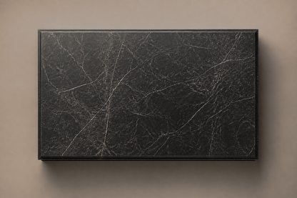 Grooved Band Base Long black marble plinth base by 1-OPH, overhead view