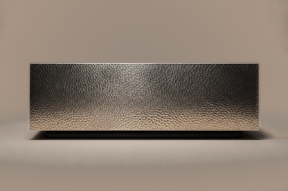 Hammered Gunmetal Base Deep stainless steel 316 plinth base by 1-OPH, side elevation