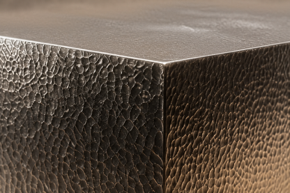Hammered Gunmetal Base Deep stainless steel 316 plinth base by 1-OPH, surface detail