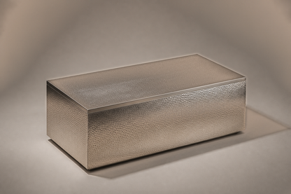 Hammered Gunmetal Base Low stainless steel 316 plinth base by 1-OPH, three-quarter studio view