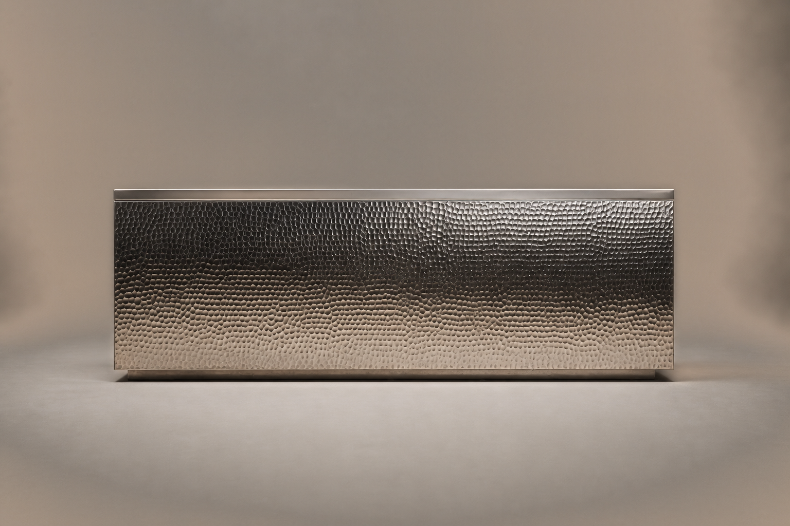 Hammered Gunmetal Base Low stainless steel 316 plinth base by 1-OPH, side elevation