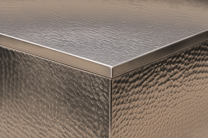 Hammered Gunmetal Base Low stainless steel 316 plinth base by 1-OPH, surface detail