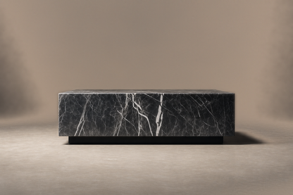 Knife-Edge Base Long black marble plinth base by 1-OPH, surface detail