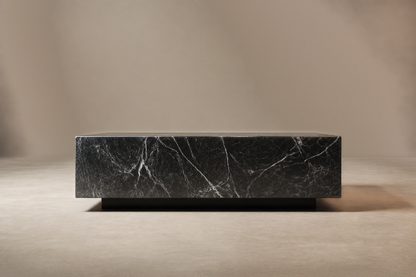 Knife-Edge Base Wide black marble plinth base by 1-OPH, surface detail