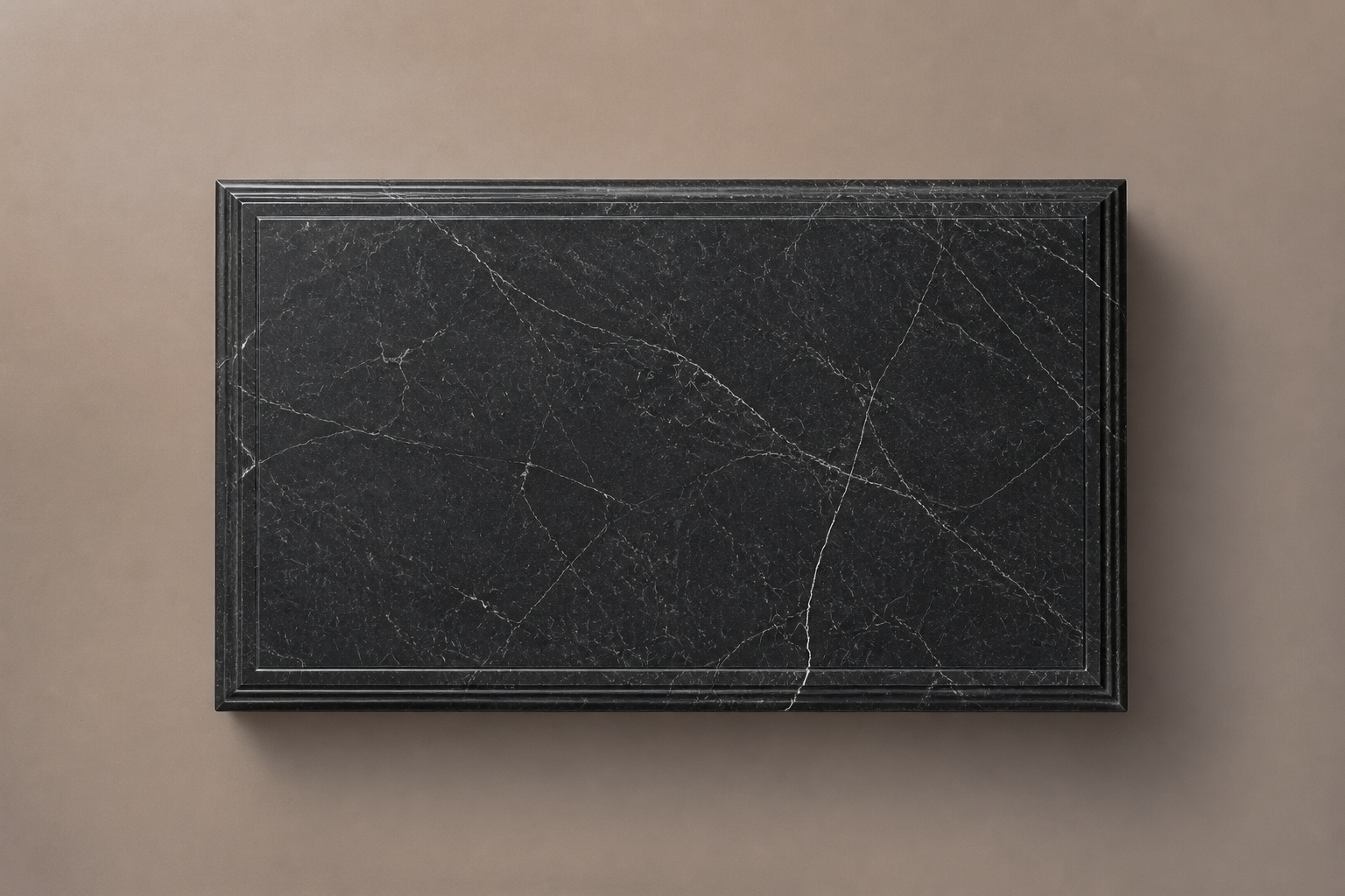 Ribbed Horizontal Base Plinth black marble plinth base by 1-OPH, overhead view