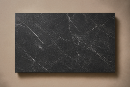 Shadow-Gap Base Deep black marble plinth base by 1-OPH, overhead view