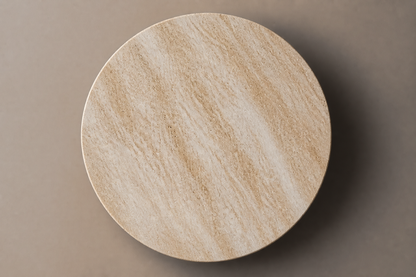 Travertine Stacked Base silver travertine plinth base by 1-OPH, overhead view