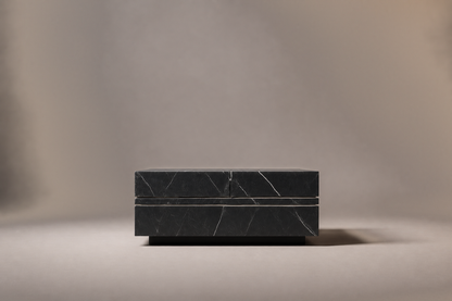 Wire-Line Base Plain black marble plinth base by 1-OPH, surface detail
