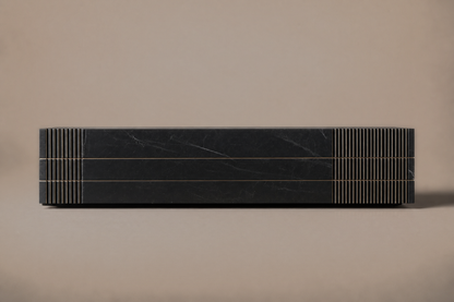 Wire-Line Base Inlaid black marble plinth base by 1-OPH, side elevation