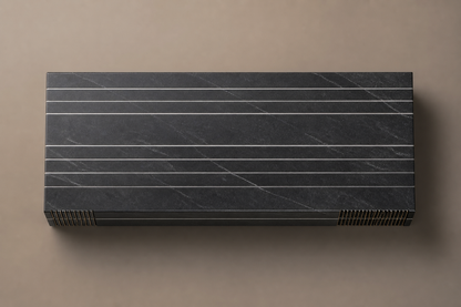 Wire-Line Base Inlaid black marble plinth base by 1-OPH, overhead view