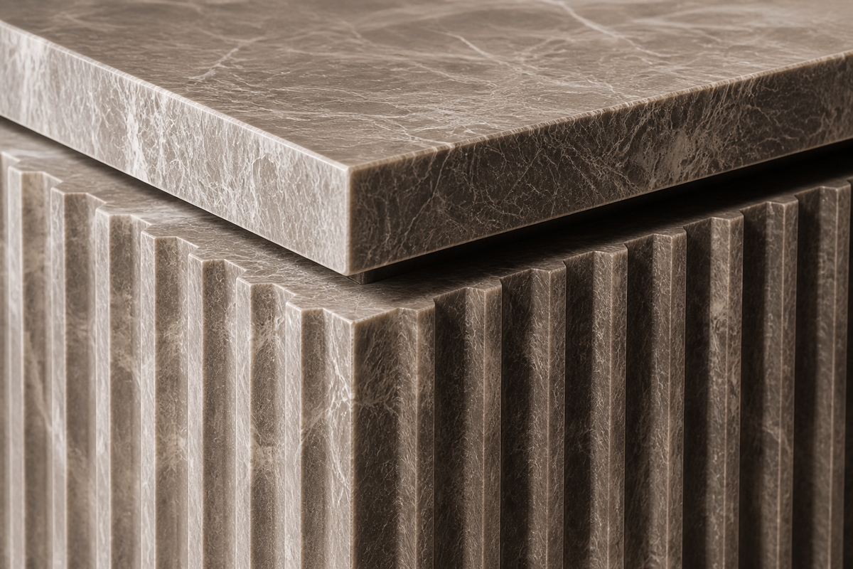 Pietra Grey Reeded Base — Warm