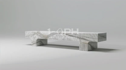 Calacatta Strata Marble Bench