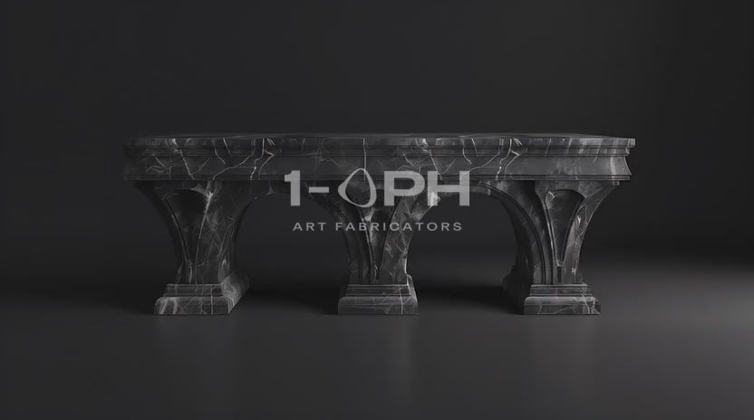 Load video: Imperial Triple Arch Marble Bench