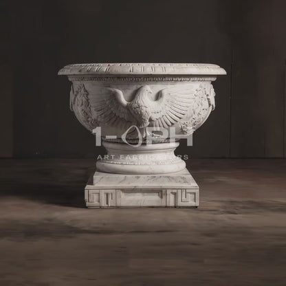 Imperial Eagle Marble Urn Planter