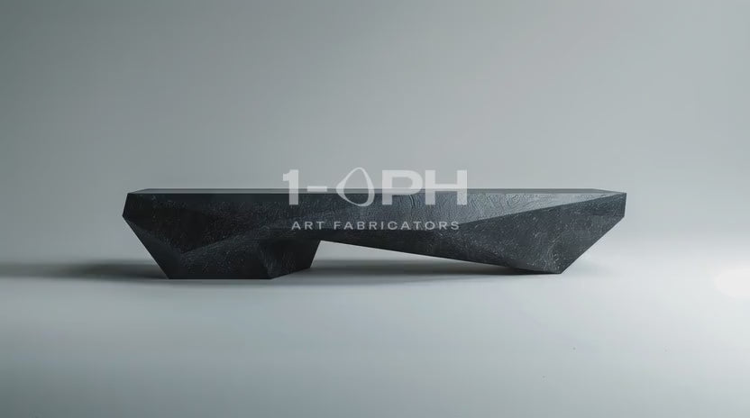 Load video: Obsidian Facet Marble Bench