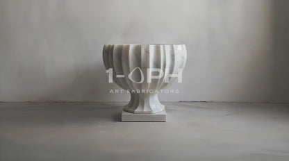 Fluted Marble Urn Planter