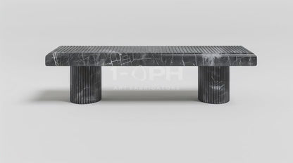 Fluted Column Marble Bench