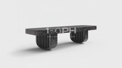 Obsidian Column Marble Bench