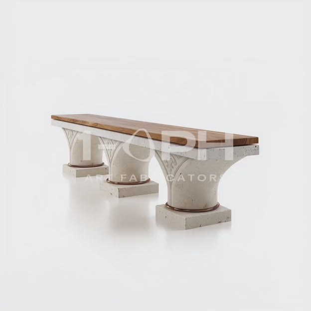 Load video: Arcadia Stone &amp; Walnut Bench