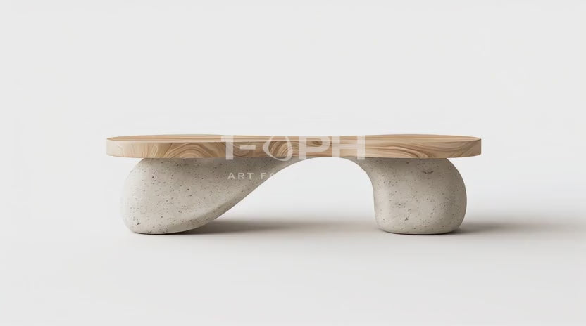 Load video: TerraFlow Wood &amp; Stone Bench