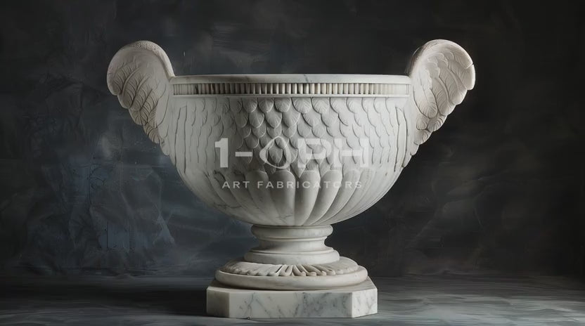 Load video: Aquila Wing Marble Urn Planter