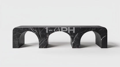 Tri-Arch Monolith Marble Bench