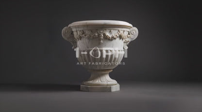 Carrara Floral Garland Marble Urn Planter
