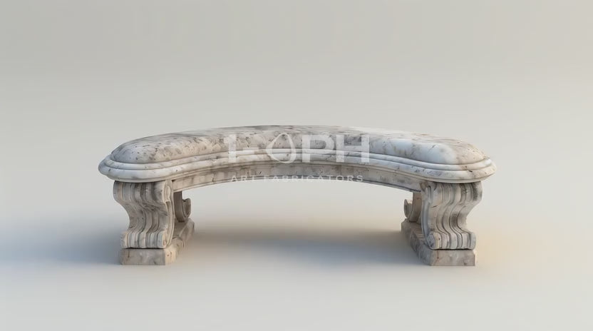 Load video: Imperial Curved Marble Bench