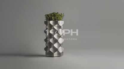 HexaFacet Stainless Steel Luxury Column Planter