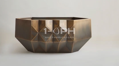 Faceted Bronze Geometric Luxury Planter