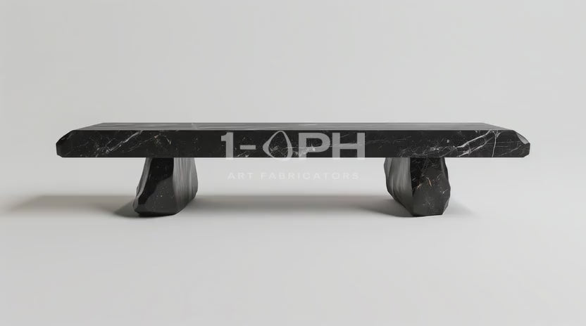 Load video: Obsidian Edge Marble Bench
