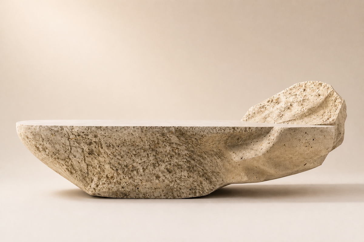 PRIMAL RIDGE BENCH VII, studio view of the whole piece