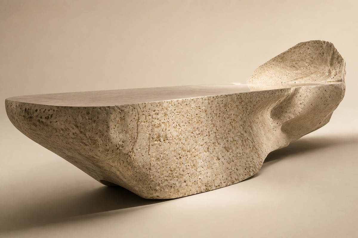 PRIMAL RIDGE BENCH VII, three-quarter studio view showing its profile