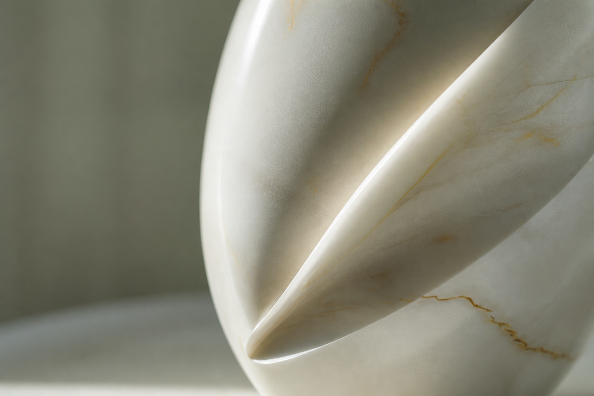 Primora — Marble egg sculpture by 1-OPH