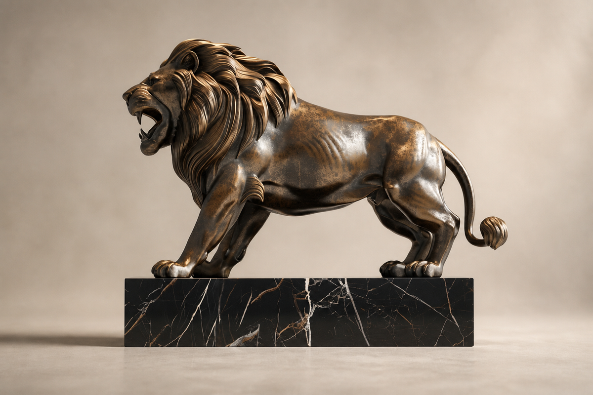 Puna — Bronze on Nero Marquina marble sculpture by 1-OPH